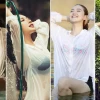 Vẻ nóng bỏng của gái mặc áo sơ mi trắng ướt