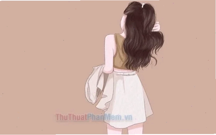 ảnh cô gái đứng quay lưng trong không gian tối
