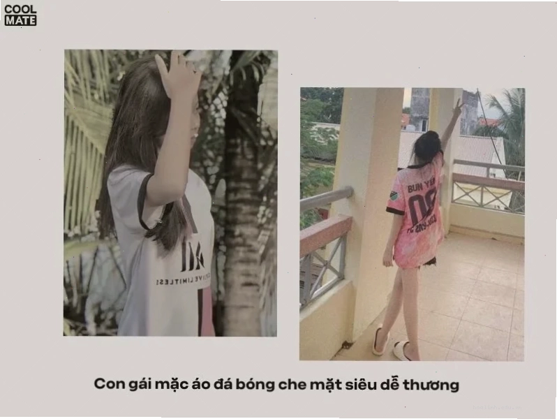 Nữ mặc áo bóng đá dễ thương ảnh con gái mặc áo bóng đá che mặt dễ thương