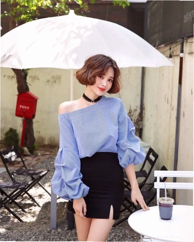 ảnh con gái mặc áo hở vai dễ thương