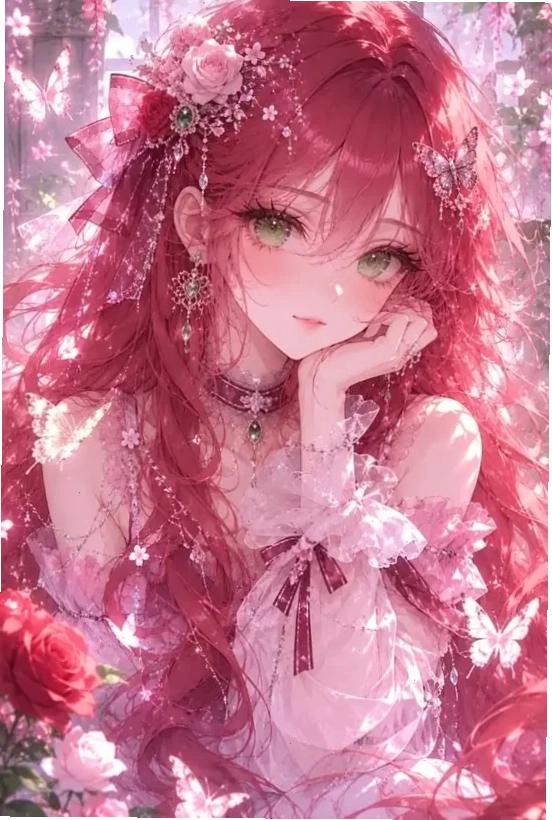 Ảnh gái anime tóc hồng độc đáo