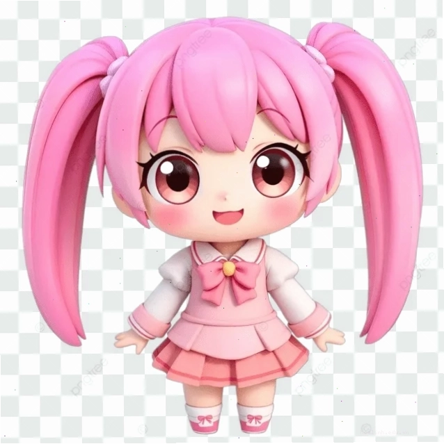 Ảnh gái anime tóc hồng năng động