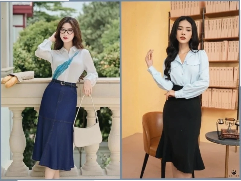 set đồ công sở ảnh gái mặc đồ công sở