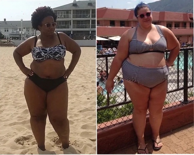 ảnh gái mập mặc bikini kiểu dáng liền mảnh tối màu