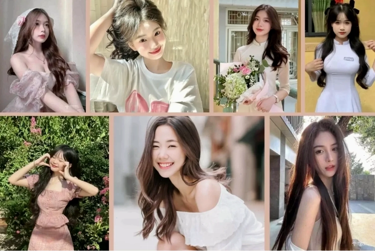 ảnh gái xinh vn mặc váy trễ vai trắng bên hồ