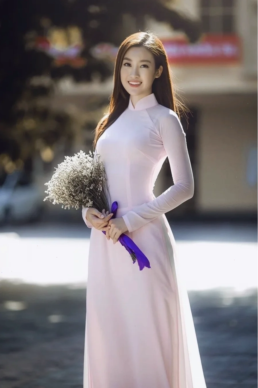 Áo dài hồng Áo dài lụa hồng nữ tính