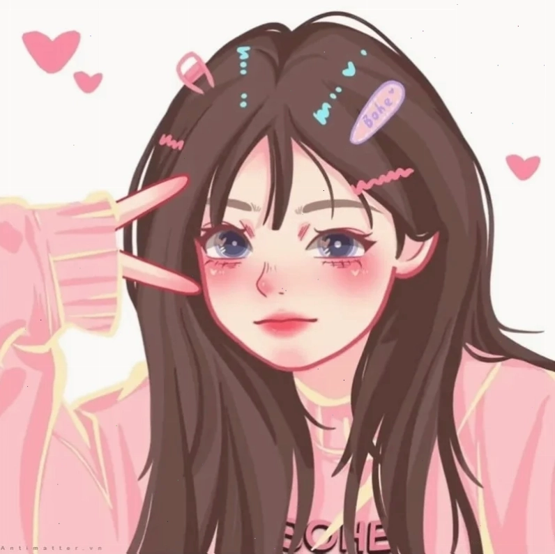 avatar gái dễ thương phong cách chibi