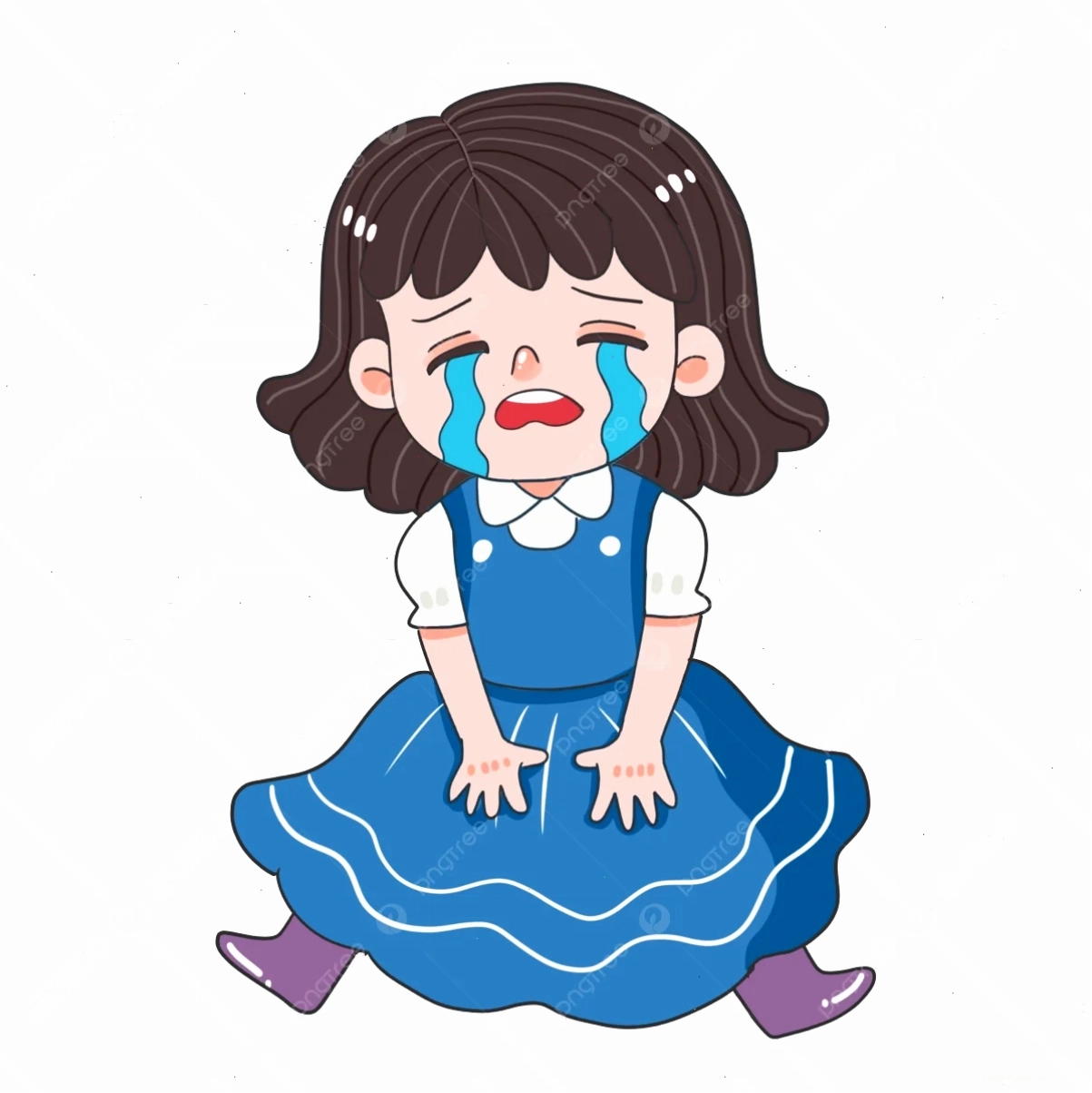 cô gái khóc phong cách hoạt hình