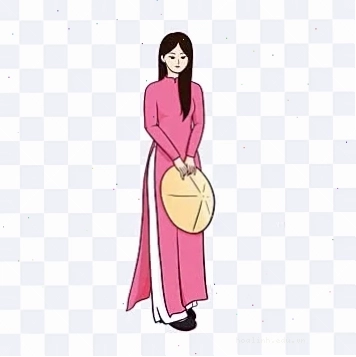 cô gái mặc áo dài png in ấn