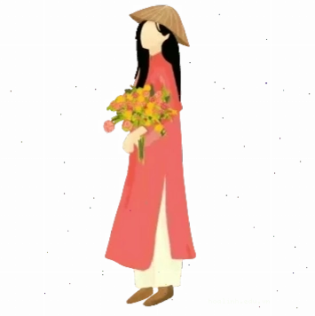 cô gái mặc áo dài png rõ nét