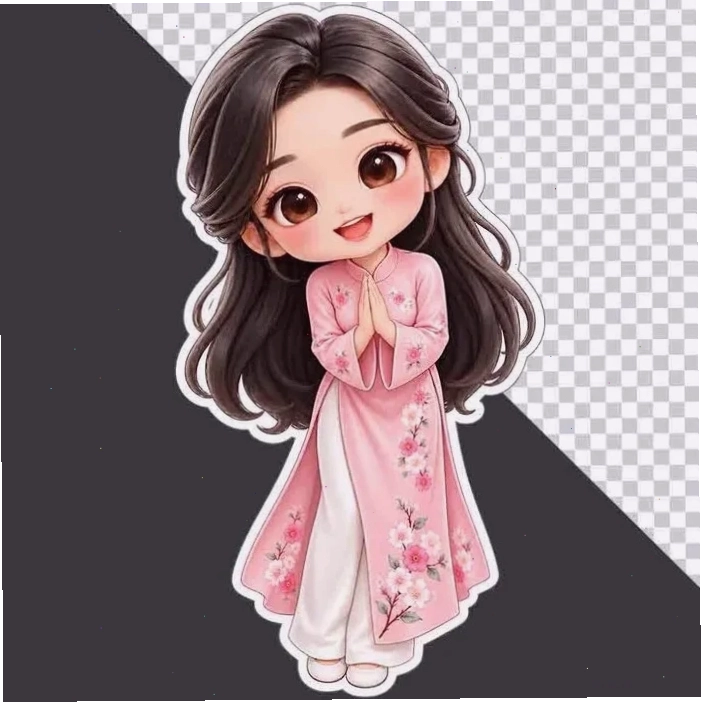 cô gái mặc áo dài png sang trọng
