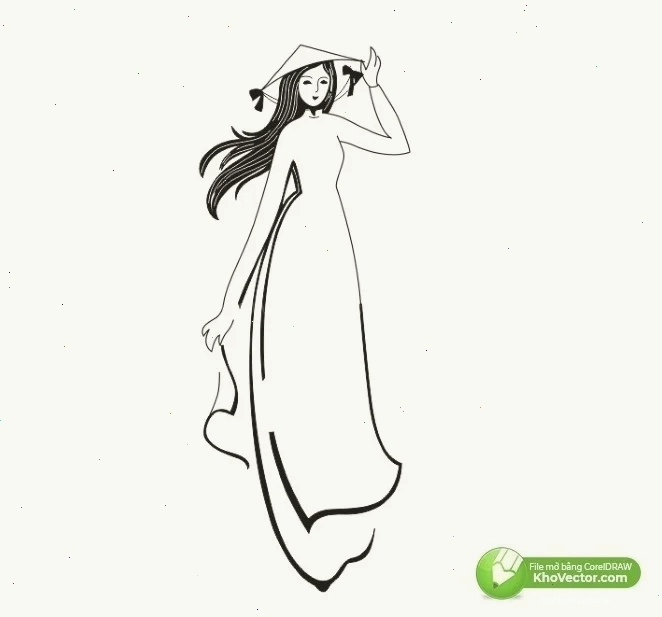 cô gái mặc áo dài png thanh lịch