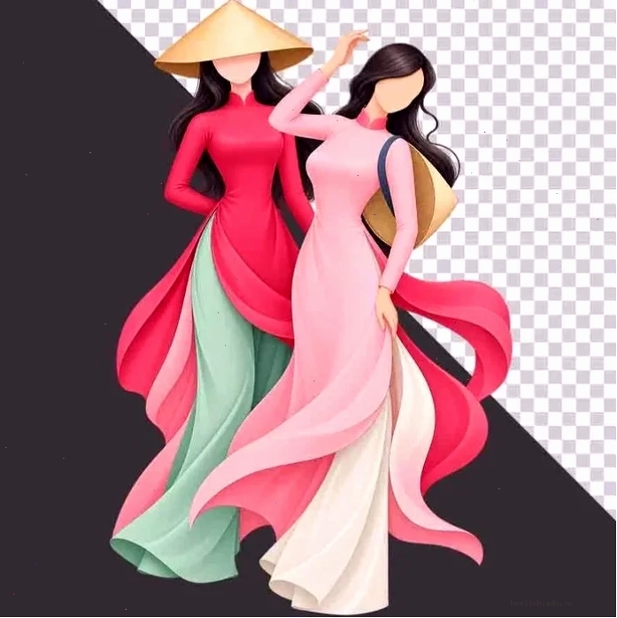 cô gái mặc áo dài png tinh tế