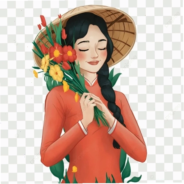 cô gái mặc áo dài png trang nhã