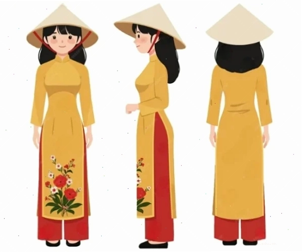 cô gái mặc áo dài png ứng dụng