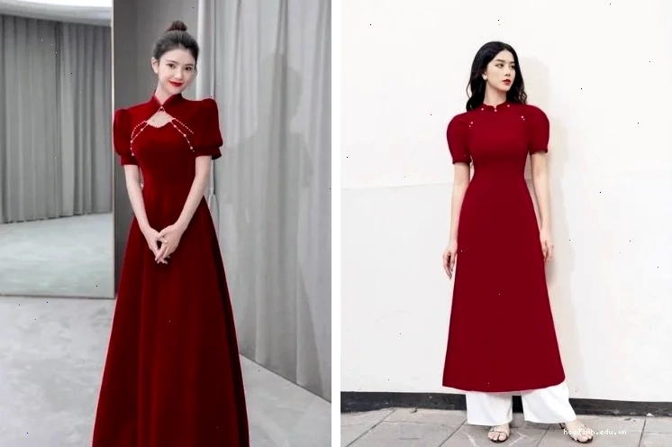 cô gái mặc áo màu đỏ duyên dáng