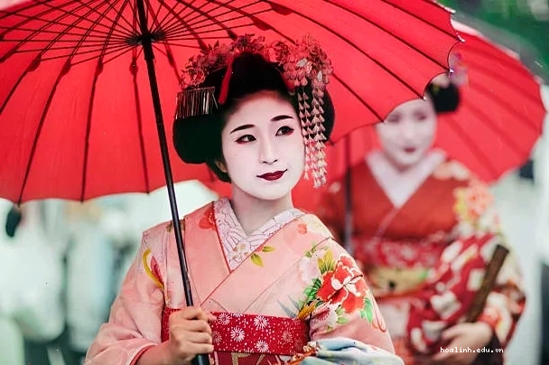 Nụ cười cô gái kimono cô gái nhật bản mặc kimono cười tươi