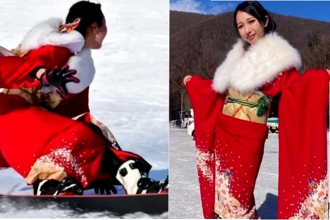 Kimono và thưởng trà cô gái nhật bản mặc kimono uống trà