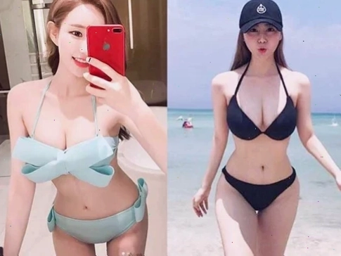 Bikini đen nghỉ ngơi Cô nàng mặc bikini đen trên ghế