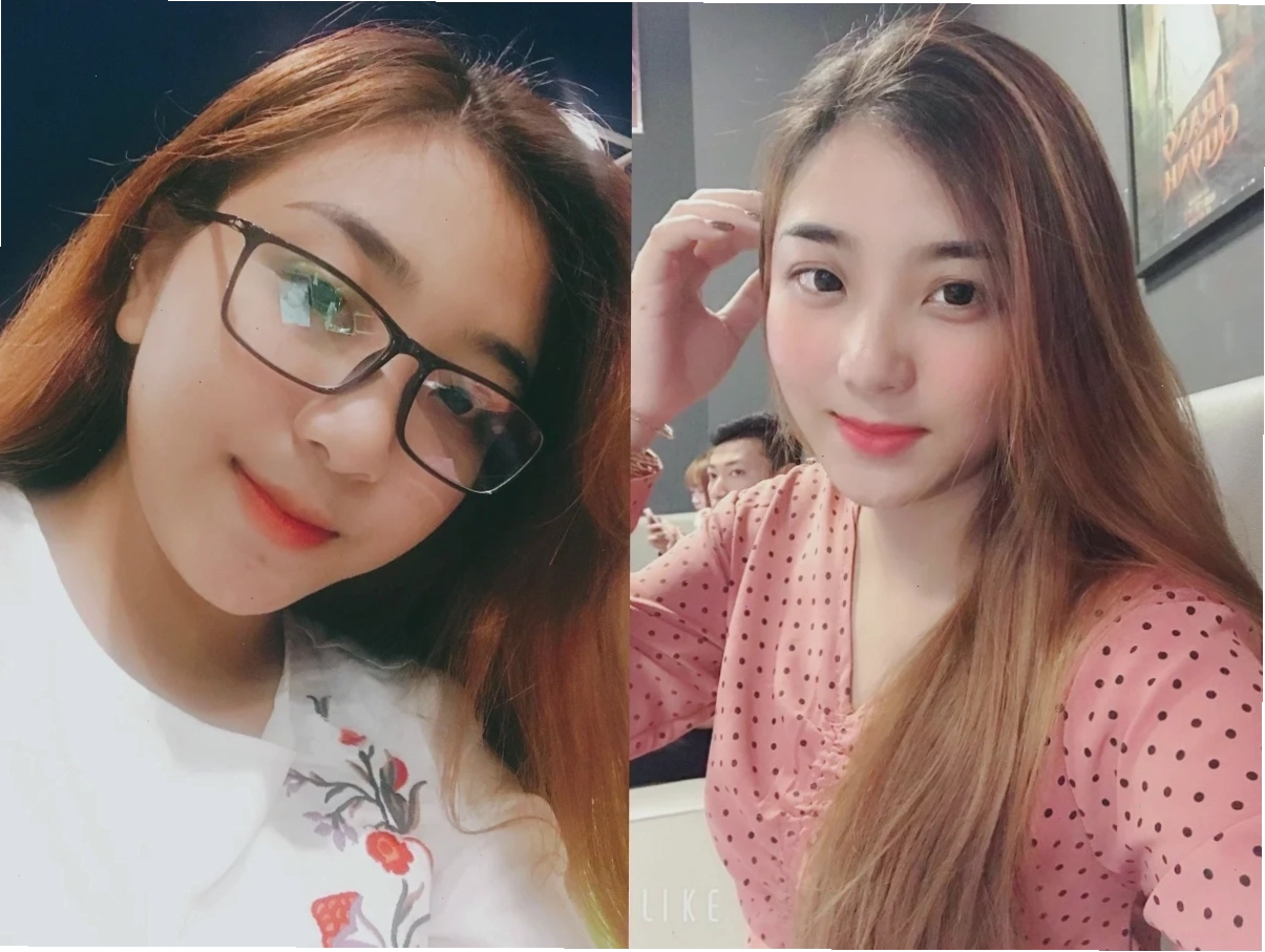 con gái đeo kính vuông chụp ảnh tự nhiên
