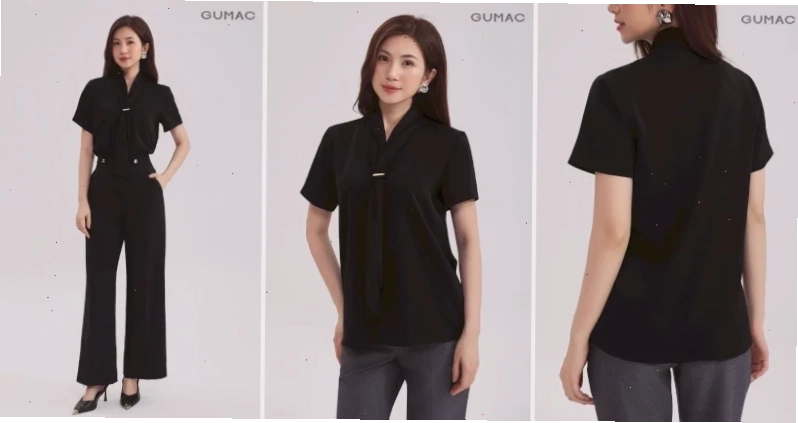 con gái mặc áo sơ mi đen nổi bật