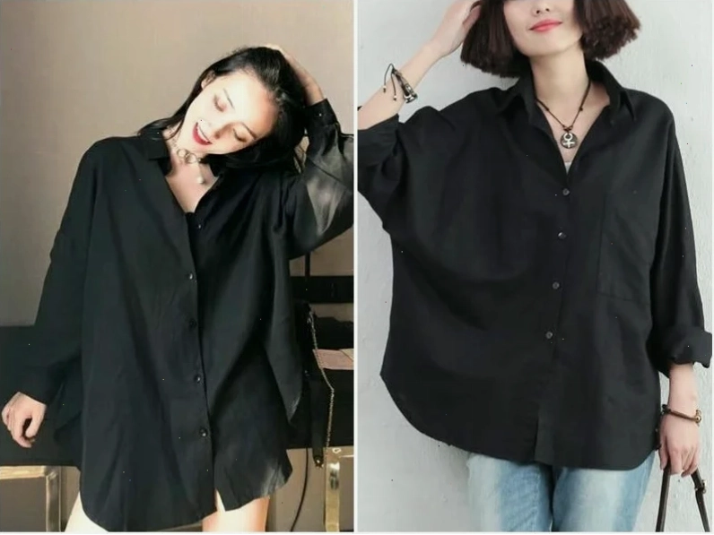 con gái mặc áo sơ mi đen trên phố
