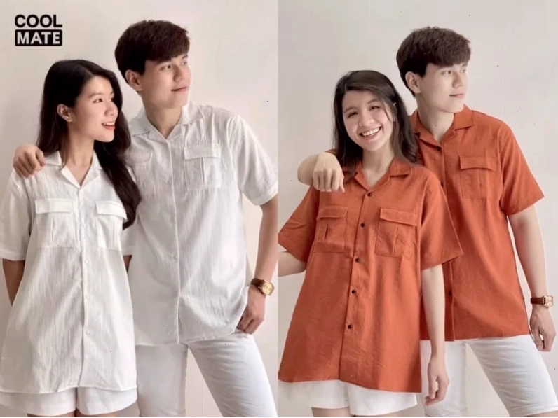 con gái mặc áo sơ mi nam mùa hè