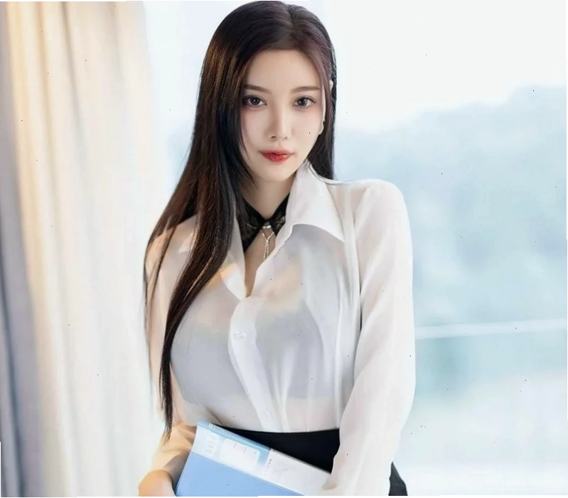 con gái mặc áo sơ mi trắng phối cùng vest nữ