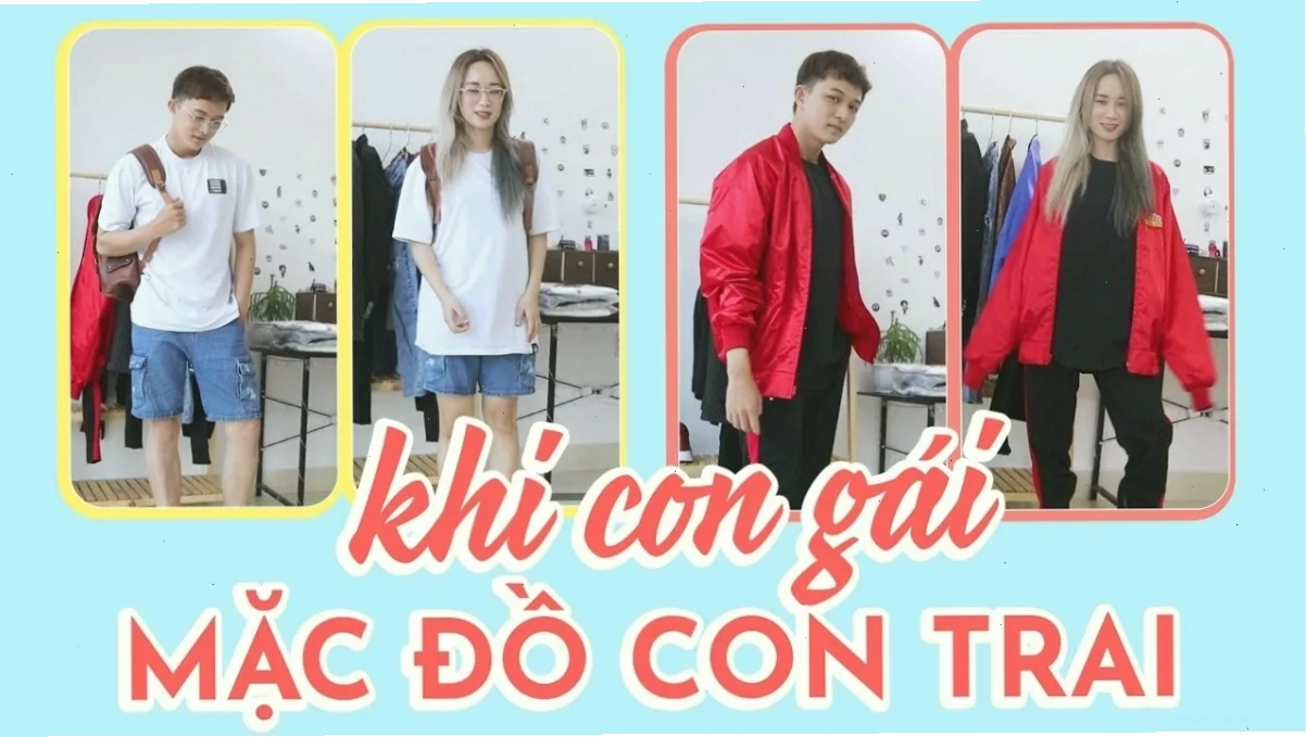 con gái mặc đồ giống con trai sơ mi