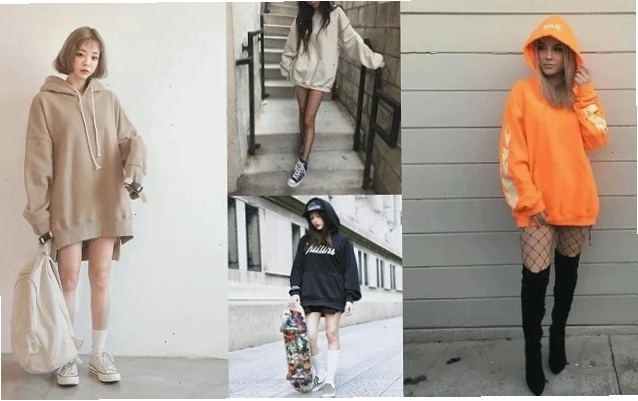 Con gái mặc hoodie cùng kính râm