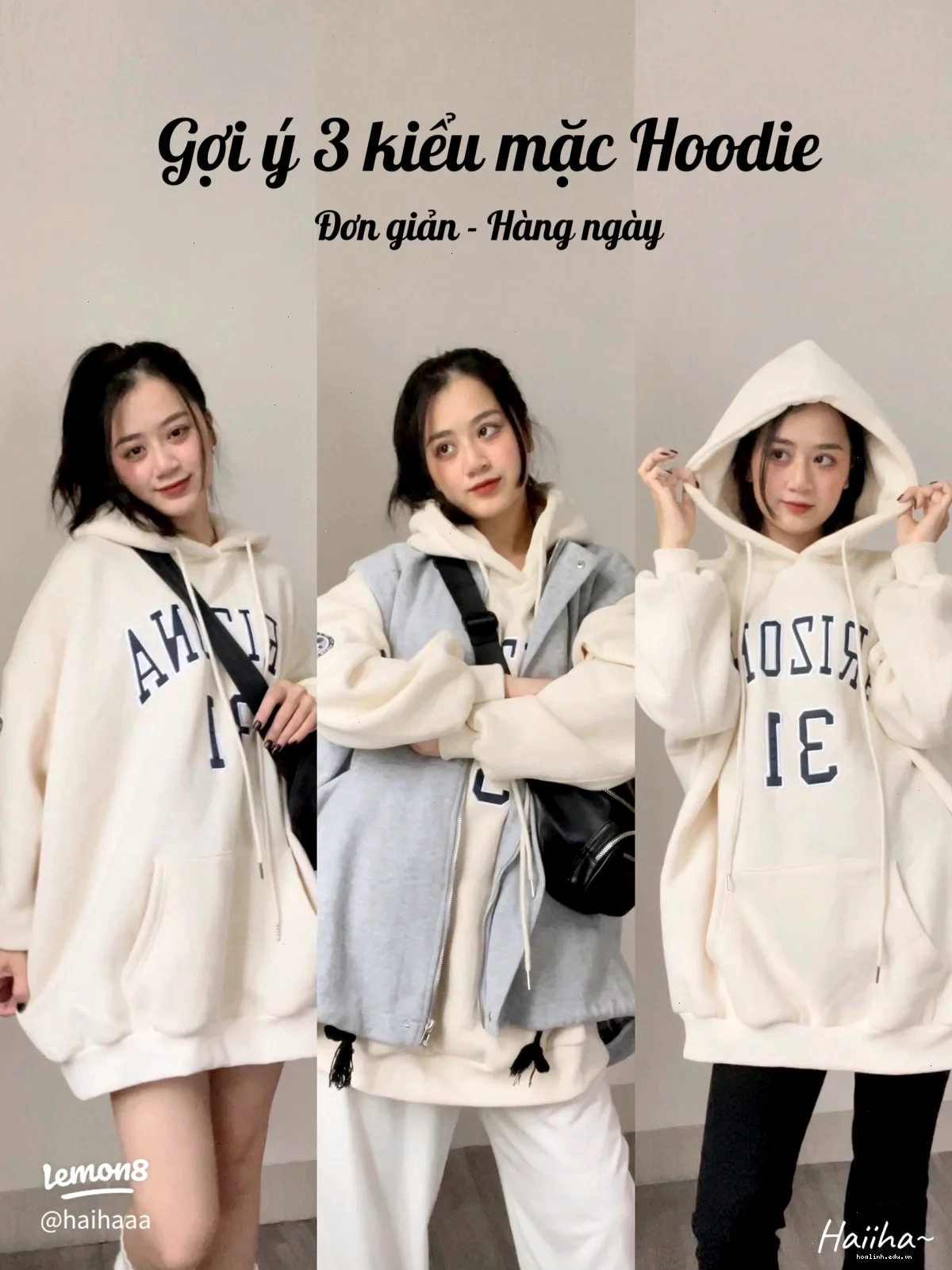 Con gái mặc hoodie họa tiết