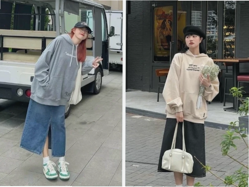 Con gái mặc hoodie kết hợp với boots