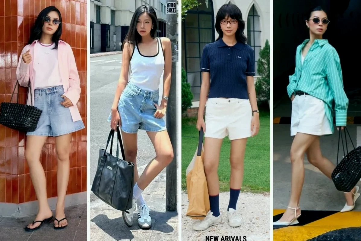 con gái mặc quần bò ngắn cá tính