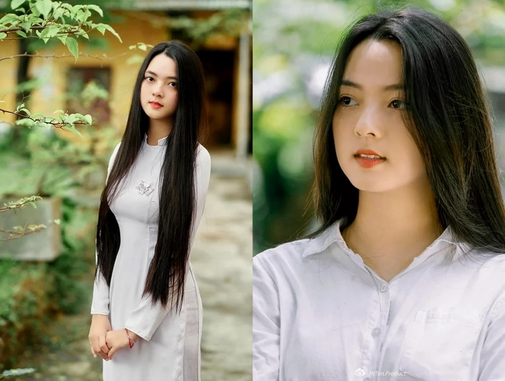 con gái tóc dài nhuộm màu sáng