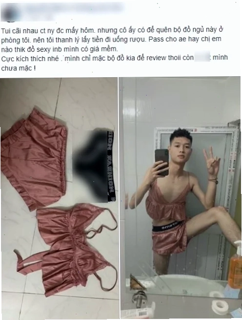 con trai thích mặc đồ con gái vui ve