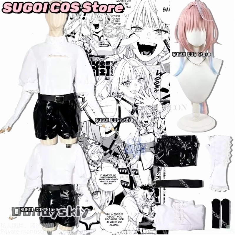 cosplay gái anime tóc vàng thảm sáng nổi bật váy tím ngắn trong trẻo