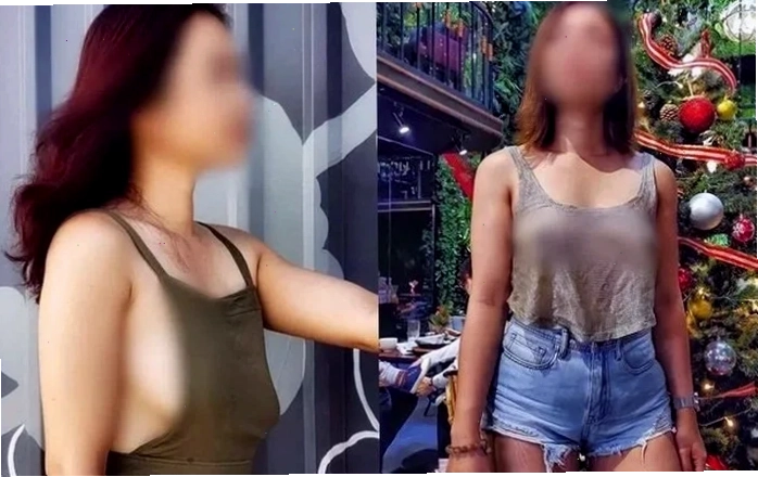 Bố cục thanh thoát em gái không mặc áo lót thanh thoát