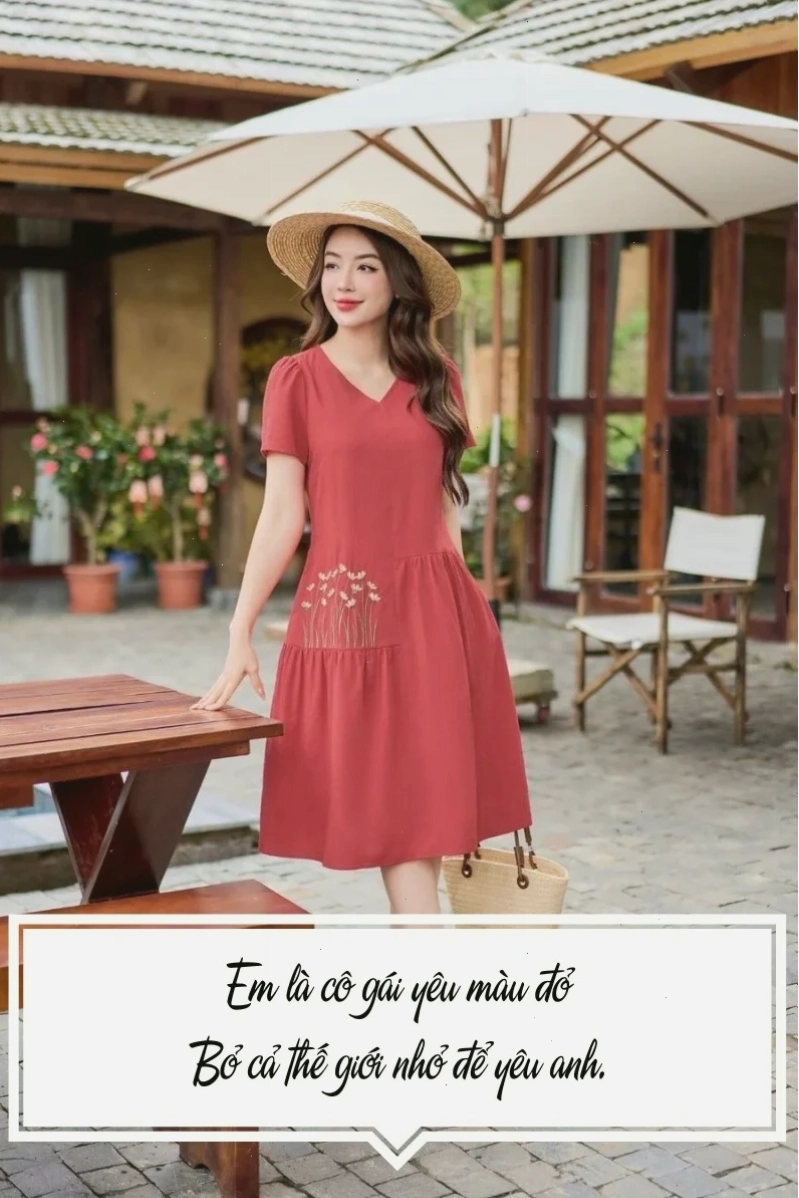 Áo khoác đỏ em là cô gái mặc áo đỏ cá tính