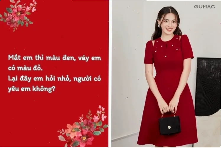 em là cô gái mặc đầm đỏ duyên dáng