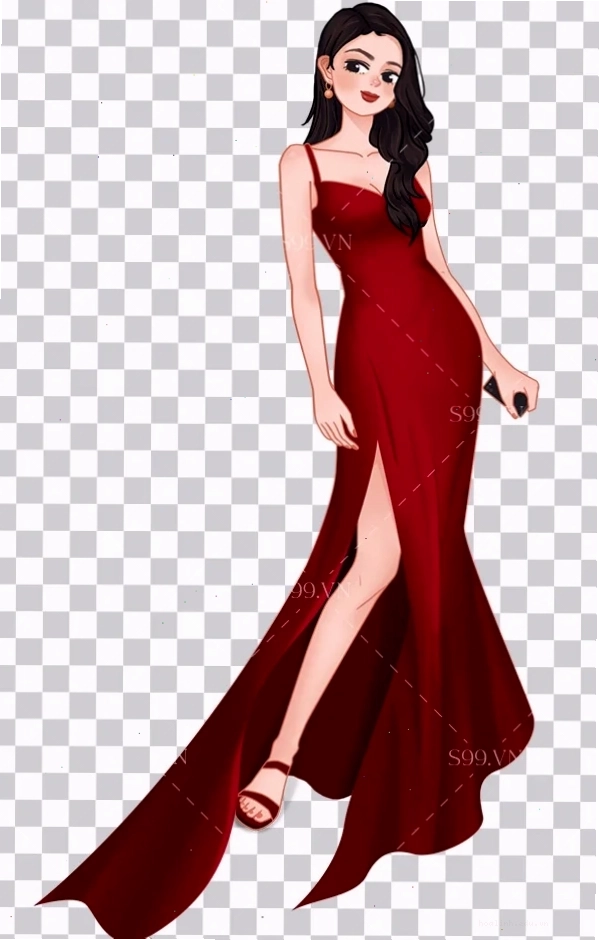 em là cô gái mặc đầm đỏ lộng lẫy
