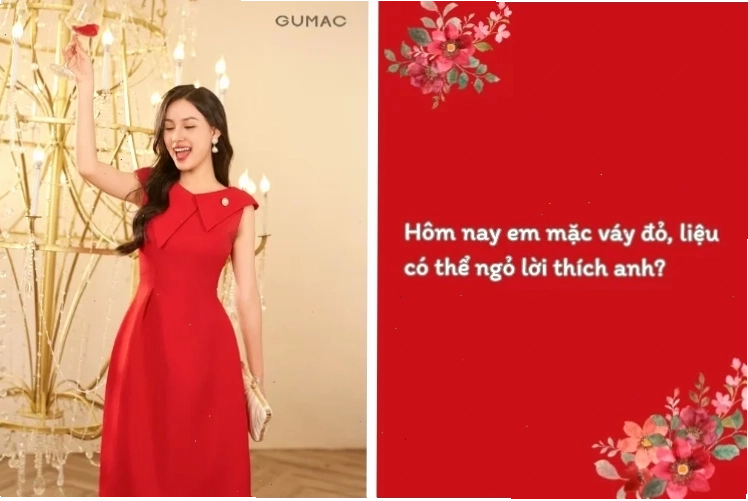 em là cô gái mặc đầm đỏ rực rỡ