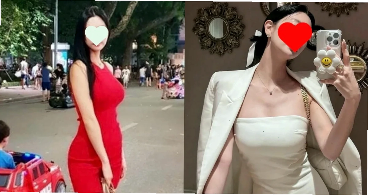 em là cô gái mặc váy đỏ bên đóa hoa
