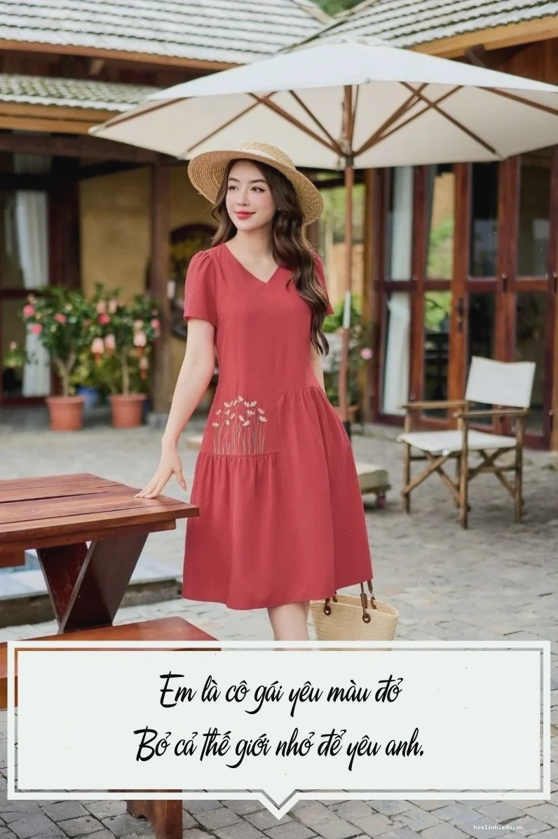 em là cô gái mặc váy đỏ body