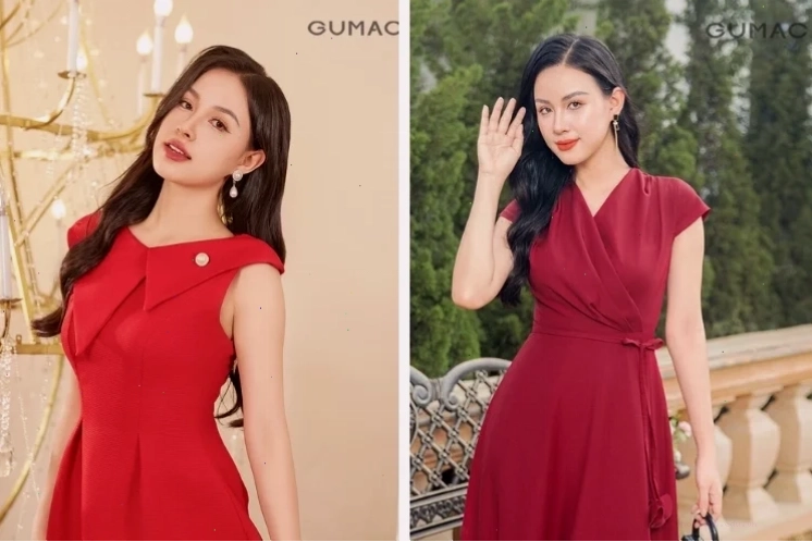 em là cô gái mặc váy đỏ đi dạo