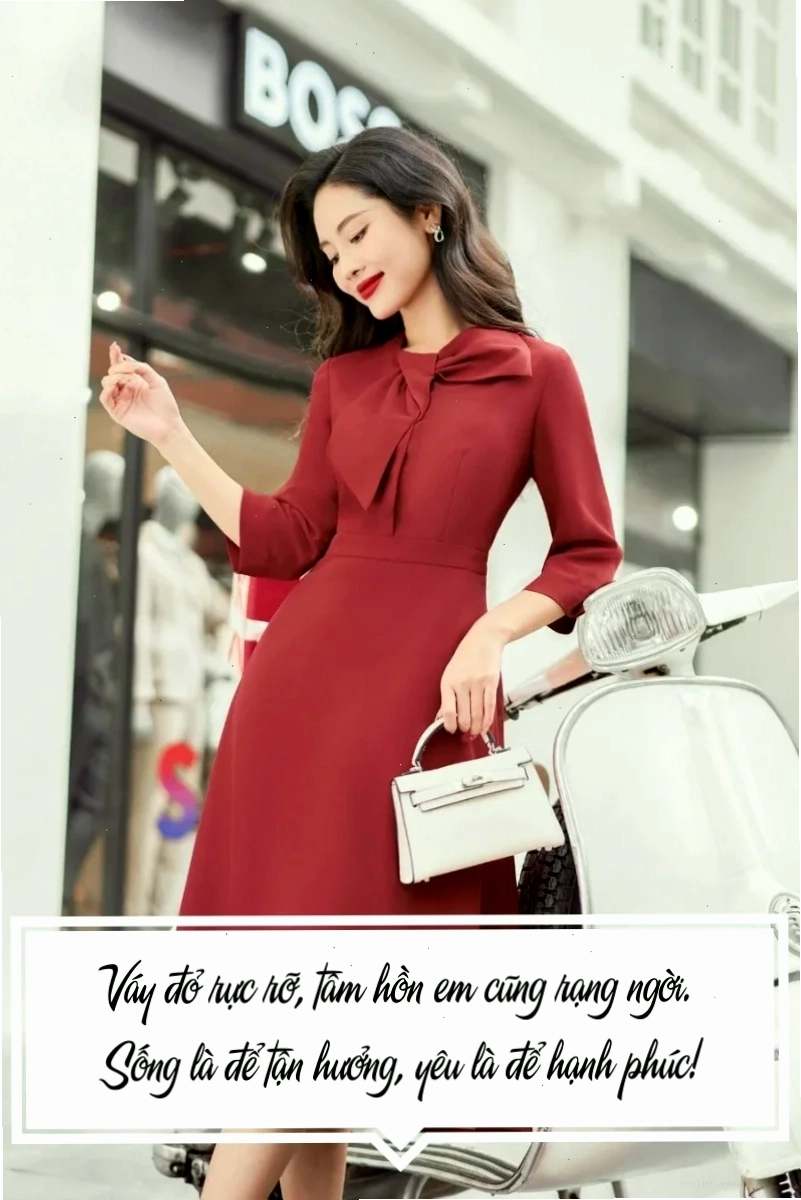 em là cô gái mặc váy đỏ trong buổi dạo phố