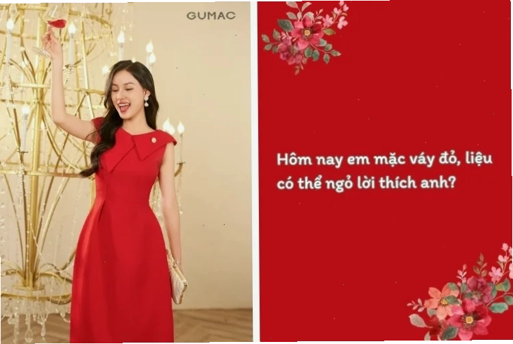 em là cô gái mặc váy đỏ với thiết kế sang trọng