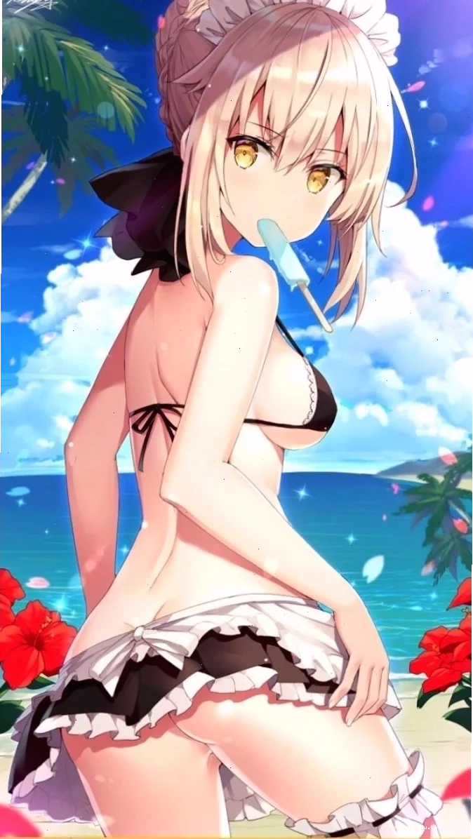 gái anime mặc bikini dịu dàng