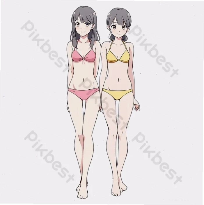 gái anime mặc bikini duyên dáng