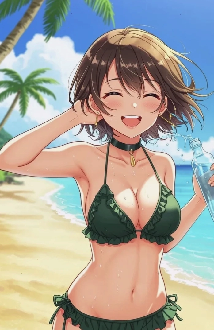 gái anime mặc bikini lấp lánh