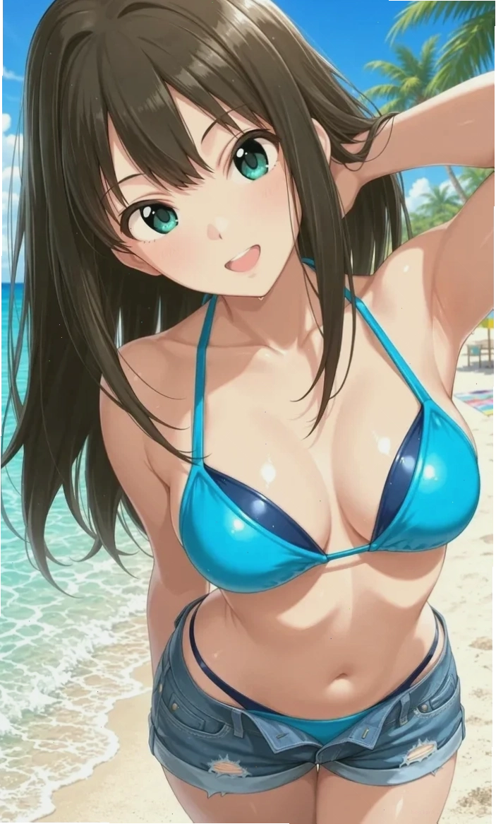 gái anime mặc bikini mùa hè